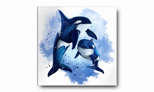 OBRAZ NA PŁÓTNIE 073 Orki 50x50cm na Arena.pl