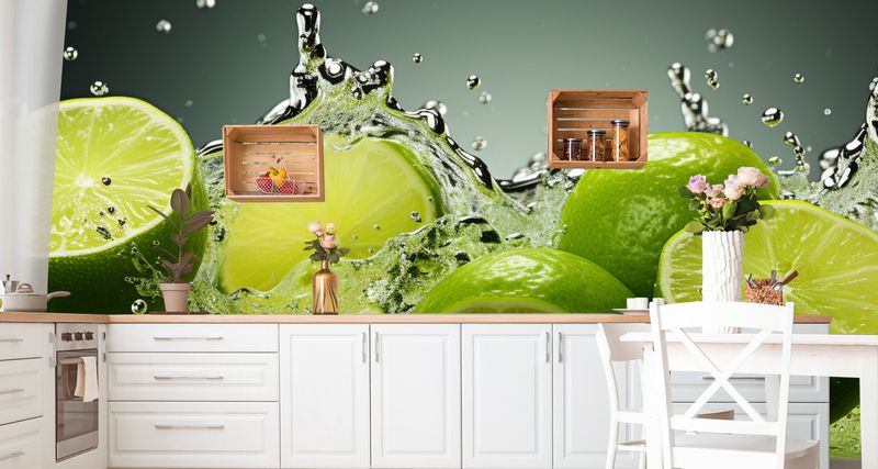 Fototapeta Do Kuchni LIMONKI Owoce Cytrusy Abstrakcja 315cm x 210cm zdjęcie 12