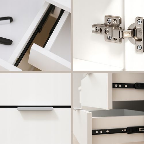 TOALETKA KOSMETYCZNA BIAŁA Z LUSTREM I OŚWIETLENIEM LED SUNNY + na Arena.pl