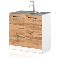 szafka kuchenna stojąca drewniana pod zlew modułowa 80cm spremium dąb wotan