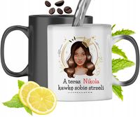 Kubek Magiczny Dla Nikoli Czarny Zmieniający Kolor Z Nadrukiem Ze Zdjęciem