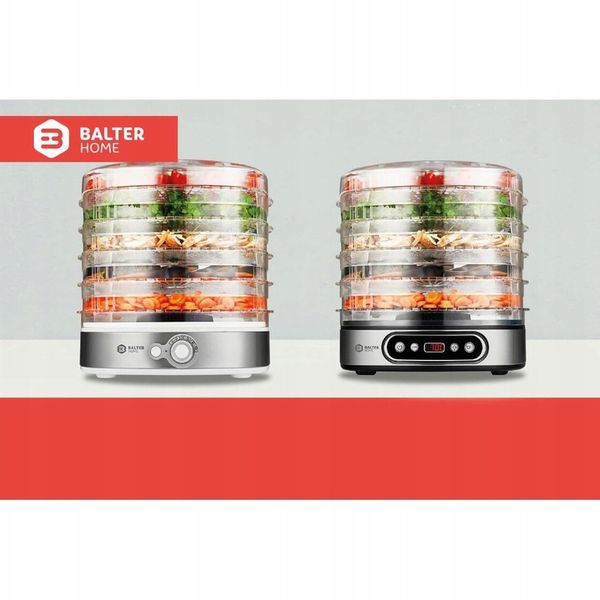 SUSZARKA SPOŻYWCZA GRZYBY WARZYWA OWOCE ZIOŁA 5 POZIOMÓW BALTER HOME 380 W zdjęcie 5