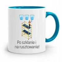 Kubek Błękitny Budowlańca Po Szklanie I Na Ruszt Z Nadrukiem Ze Zdjęciem