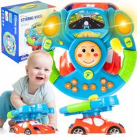 INTERAKTYWNA KIEROWNICA EDUKACYJNA DLA DZIECI SAMOCHÓD AUTO ŚWIATŁO DŹWIĘK