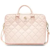 Torba Guess Quilted 4G na laptopa 16" - różowa
