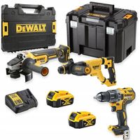 DEWALT ZESTAW COMBO DCD791 DCG405 DCH263 2xDCB184 2 WALIZKI TSTAK