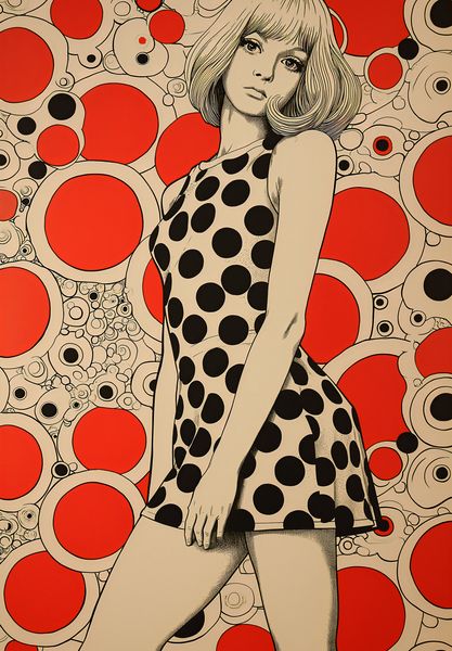 Plakat 68x98cm Czerwone Kropki zdjęcie 1