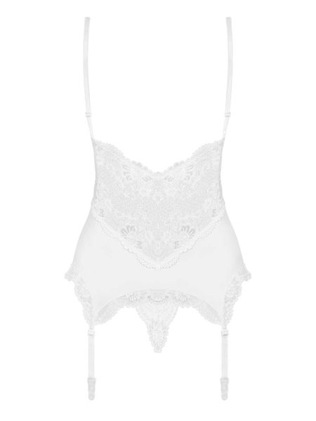 810-COR gorset i stringi – biały – czarująco kobiecy Obsessive L/XL zdjęcie 4
