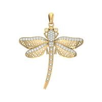 ZŁOTY WISIOREK WAŻKA Z RUCHOMYM OGONEM Z CYRKONIAMI PRÓBA 585 OWAD