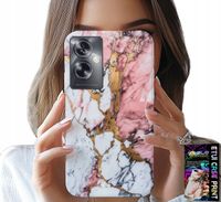 ETUI DO OPPO A79 5G - RÓŻOWO BIAŁY MARMUREK, KAMIENNE WZORY