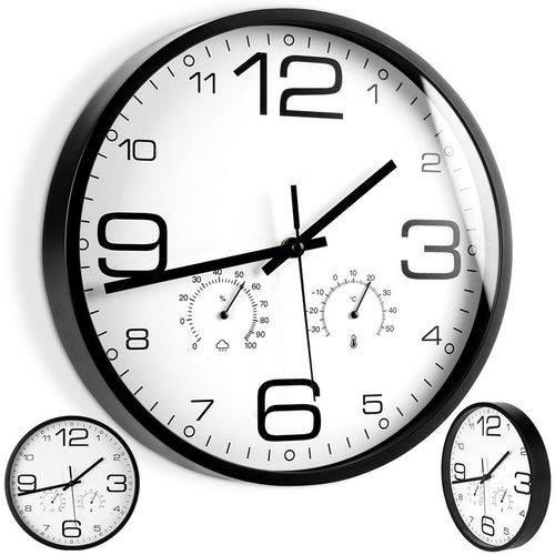 Zegar ścienny biały z termometrem higrometrem 30 cm na Arena.pl