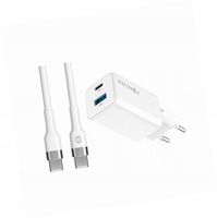 Szybka ładowarka GaN 45W 2 wejścia USB i USB-C z kablem do LG Velvet
