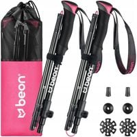 KIJE TREKKINGOWE SKŁADANE KIJKI W GÓRY DO CHODZENIA PO GÓRACH RÓŻOWE