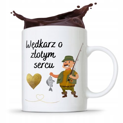 Kubek Prezent Wędkarza Wędkarz O Złotym Sercu Z Nadrukiem Ze Zdjęciem na Arena.pl