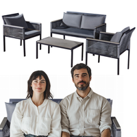 Aluminiowy zestaw mebli CORTO okrągły technorattan