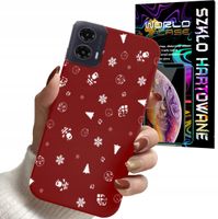 ETUI DO MOTOROLA MOTO G35 - ŚWIĄTECZNE WZORY CHOINKA + SZKŁO