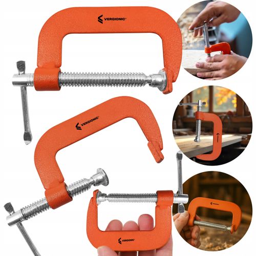 Ścisk stolarski typu C 3″ VERGIONIC żeliwny 85 mm mocny zacisk na Arena.pl