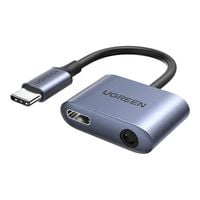 Adapter UGREEN CM231 USB-C na Jack 3.5mm Słuchawki i Ładowanie Szary