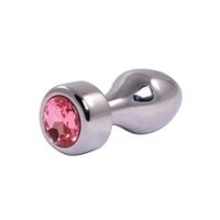 silver butt plug with pink diamond