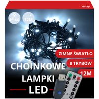girlanda świąteczna led 12m kurtyna 100 białych lampek do domu