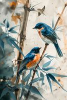 Plakat 40x60cm Trzy Ptaki