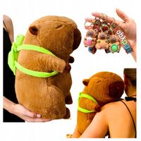 Maskotka Kapibara Duży Pluszak z Plecakiem Żółwia 2w1 Zółw Misiek i Brelok