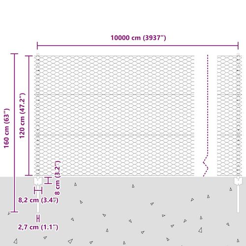 Ogrodzenie z słupkami Zielony 1.2 x 100 m Stal na Arena.pl