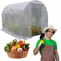 TUNEL FOLIOWY OGRODOWY DUŻY 3x2 SZKLARNIA NA WARZYWA NAMIOT 6m2 UV-4 BIAŁY
