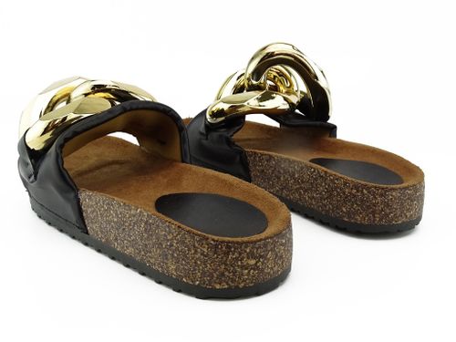 Czarne klapki duży łańcuch 38 na Arena.pl