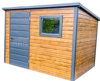 Schowek Domek ogrodowy 3x2m Drzwi Okno Drewnopodobny Dach spad w tył TS744