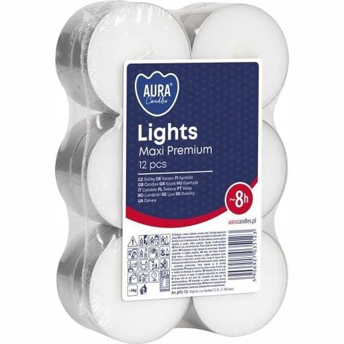 aura świece lights maxi premium 8h 12 szt. pf35-12s na Arena.pl