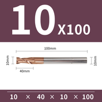 Frez 2-ostrzowy VHM do stali 55 HRC - TiSiN Rozmiar: Ø10x40x10Dx100L