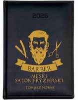 KALENDARZ A5 2026 DZIENNY terminarz z nadrukiem FRYZJER MĘSKI BRBER