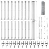 Ogrodzenie z słupkami Srebrny 0.5 x 100 m Stal