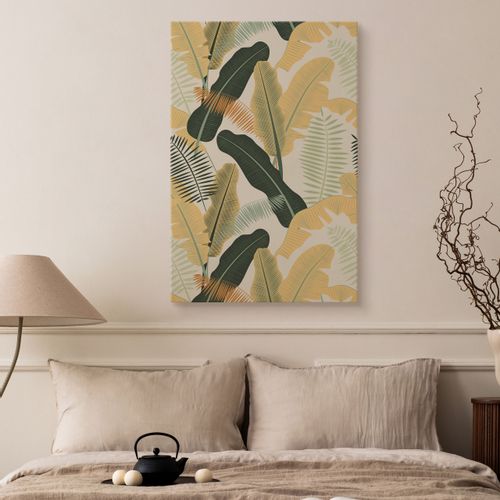 Obraz Na Płótnie Liście Bananowe Rośliny Tropikalne Styl Boho 20cm x 30cm na Arena.pl