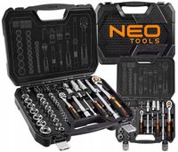NEO TOOLS Klucze Nasadowe 1/2" 1/4" Zestaw Narzędzi 73 el. Walizka