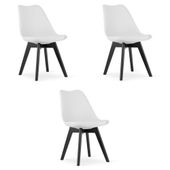 Krzesło MARK - białe / nogi czarne x 3