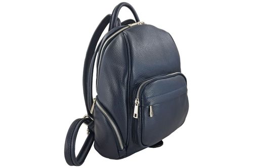 Plecak skórzany damski CASUAL - Granatowy na Arena.pl