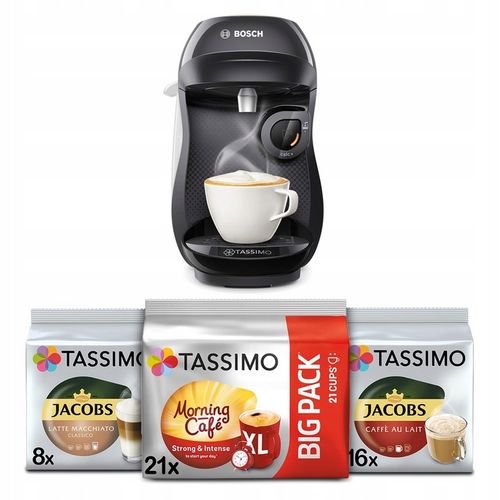 Ekspres na kapsułki Bosch Tassimo Happy czarny +3x Tassimo na Arena.pl