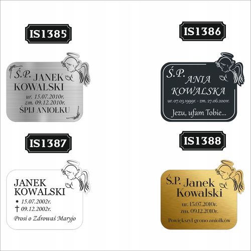 GRAWEROWANA Tabliczka nagrobna nagrobkowa pamiątkowa 20 cm dla dziecka na Arena.pl