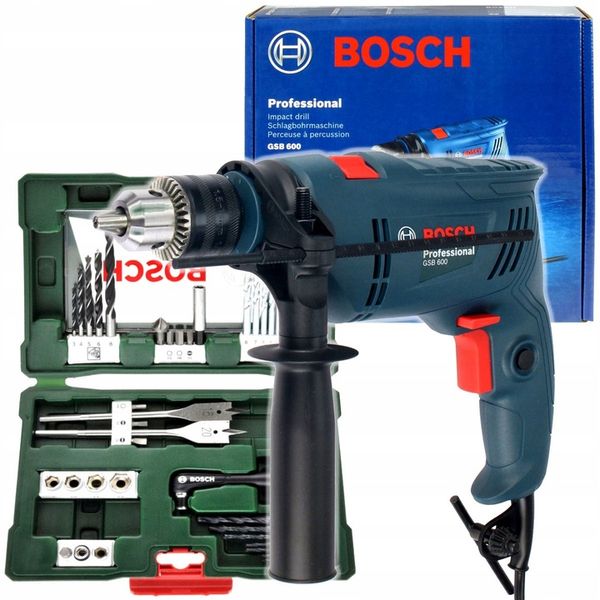 WIERTARKA UDAROWA GSB 600 RE BOSCH V-LINE 41 SZTUK zdjęcie 1