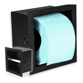 Uchwyt na papier 16x16cm czarny mat wnękowy do łazienki