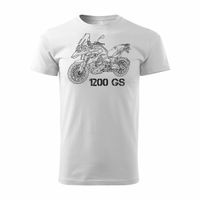Koszulka motocyklowa z motocyklem na motor BMW GS 1200 męska biała REGULAR XL