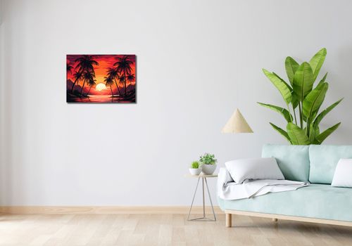 Obraz 60x40cm Palmy Przy Lagunie na Arena.pl
