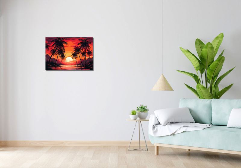 Obraz 60x40cm Palmy Przy Lagunie zdjęcie 2