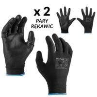 Rękawice Robocze Poliuretanowe Rebel CS-P002 Rozmiar 9 L Czarno-Niebieskie 2 pary