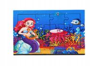 Drewniana kolorowa układanka dla dzieci Zabawka PUZZLE OCEAN 12 el.