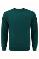 Sweter ze skórką Arsen butelkowa zieleń Rozmiar - M