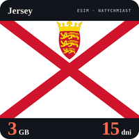 Karta eSIM Internet Jersey 3 GB na 15 dni - bez rejestracji