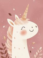 Plakat 60x80cm Wzory dla Dzieci, Dziewczynki Do Domu - Jednorożec